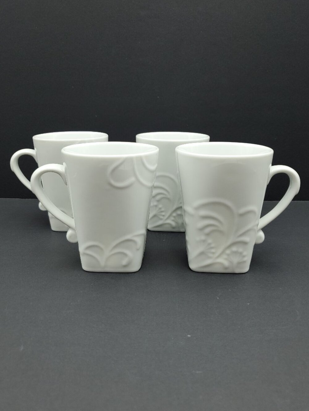 Corelle Cherish Mugs Corelle Boutique Porcelain Embossed Floral Mugs